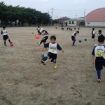 リフティング練習　桶川東小学校
